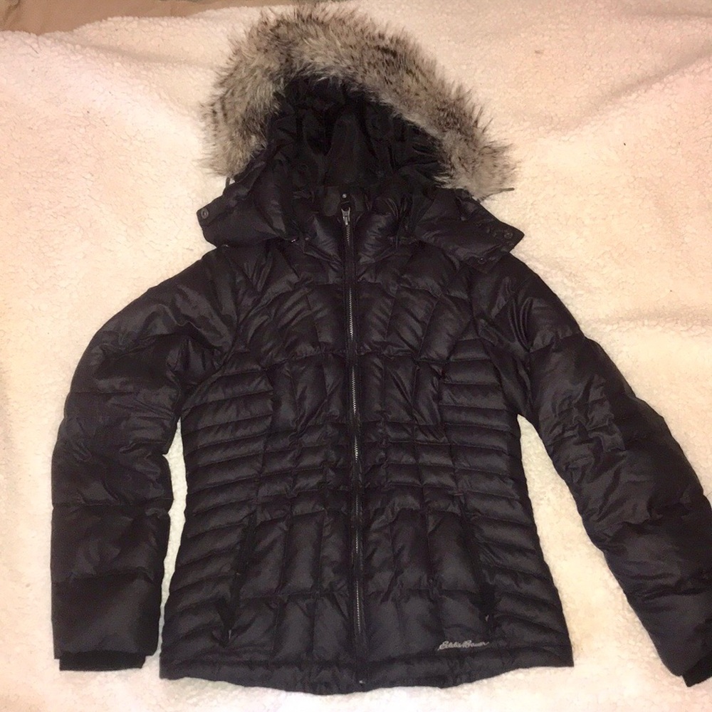 Eddie Bauer Down Jacket With Fur Hood